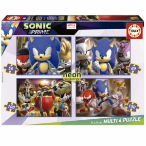 מולטי פאזל 4 פאזלים 20/40/60/80 חל' - SONIC