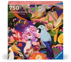 פאזל 750 חל' - אמנות ונשמה - ציפורים צופות בין הפרחים