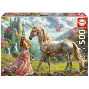 פאזל 500 חל' - נסיכה וחד קרן בעולם קסום